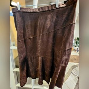 Allison Daley faux suede brown skirt